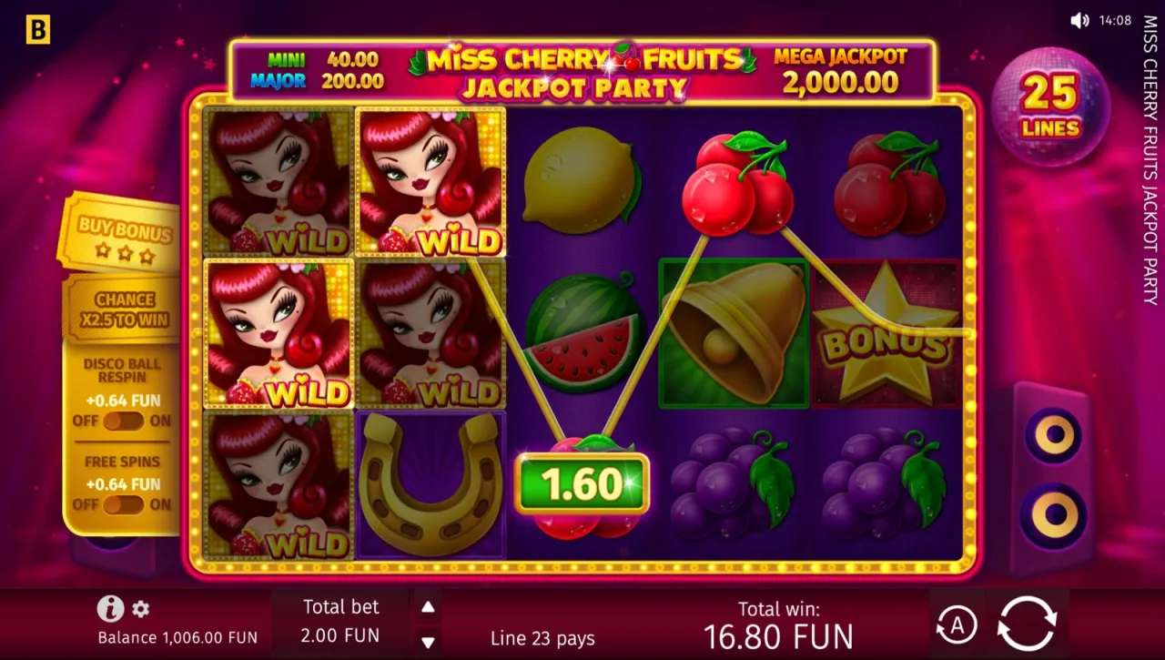 Miss Cherry Fruits Jackpot Party slot