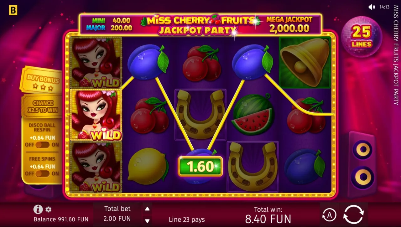 Miss Cherry Fruits Jackpot Party slot