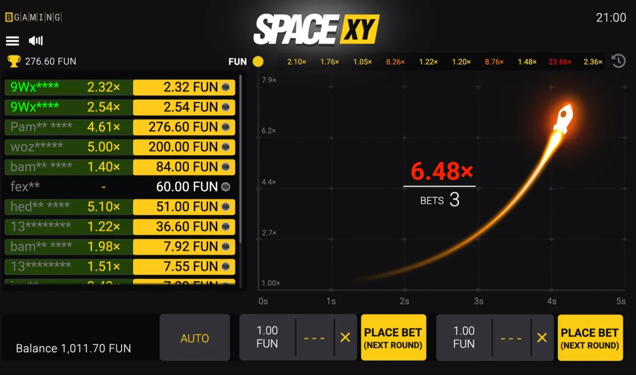 Rocket still climbing at 6.48
