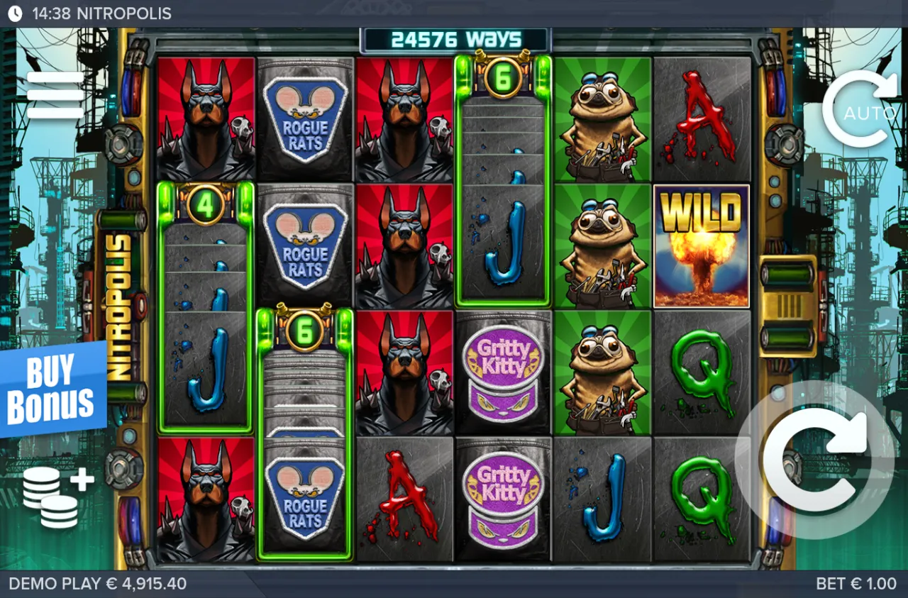 Late base-game board with the balance just under 5,000