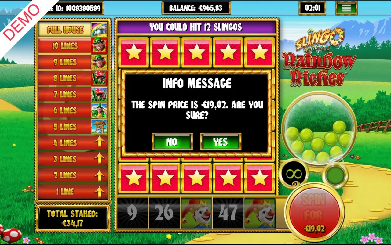 Slingo Rainbow Riches slot