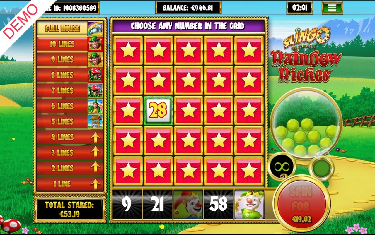 Slingo Rainbow Riches slot