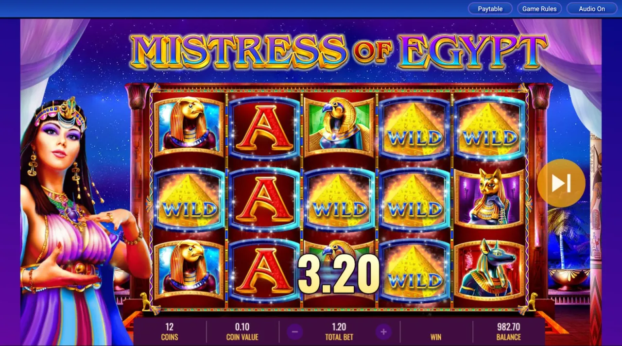 Five wilds clustered on the right, win 3.20