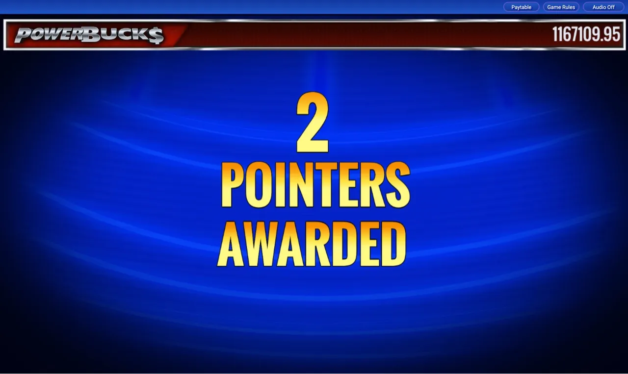 2 Pointers Awarded interstitial before the first bonus wheel