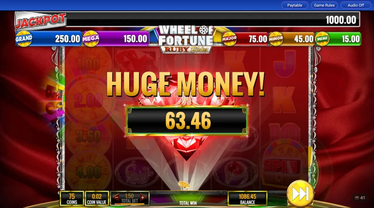 Huge Money banner at 63.46 from an instant coin sweep
