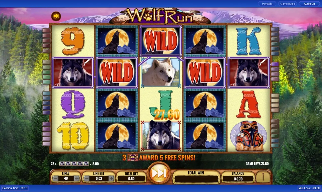 Round two in play, FREE SPIN PAYS counter reading 27.60