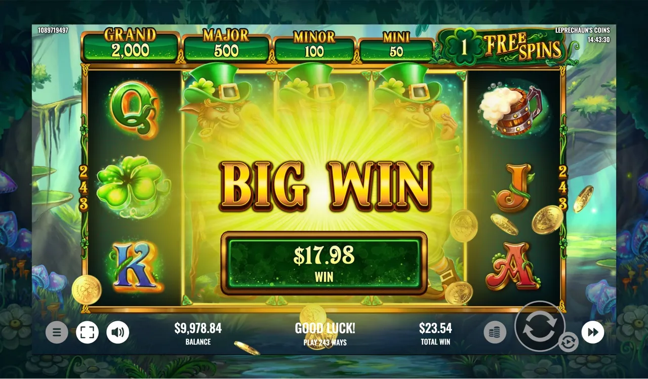 BIG WIN 17.98 landing on the last free spin of the second bonus, total win standing at 23.54